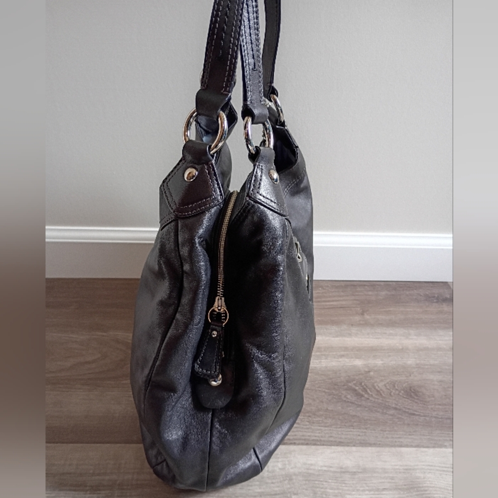 Coach Vintage 2010s Black Soho Madison Lynn Hobo Leather Shoulder Bag Boho Retro - Picture 4 of 11